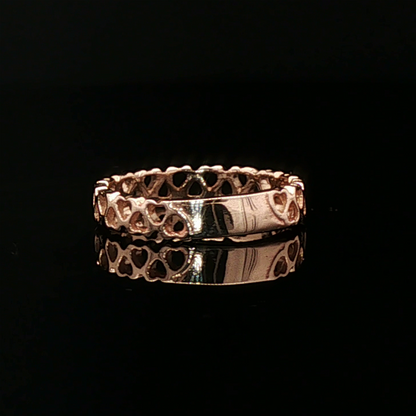 Connected Hearts Band Ring in antique bronze with linked heart design by Le Dragon Argenté