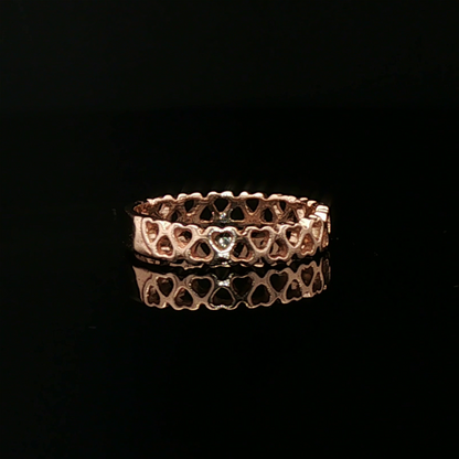 Connected Hearts Band Ring in antique bronze with linked heart design by Le Dragon Argenté