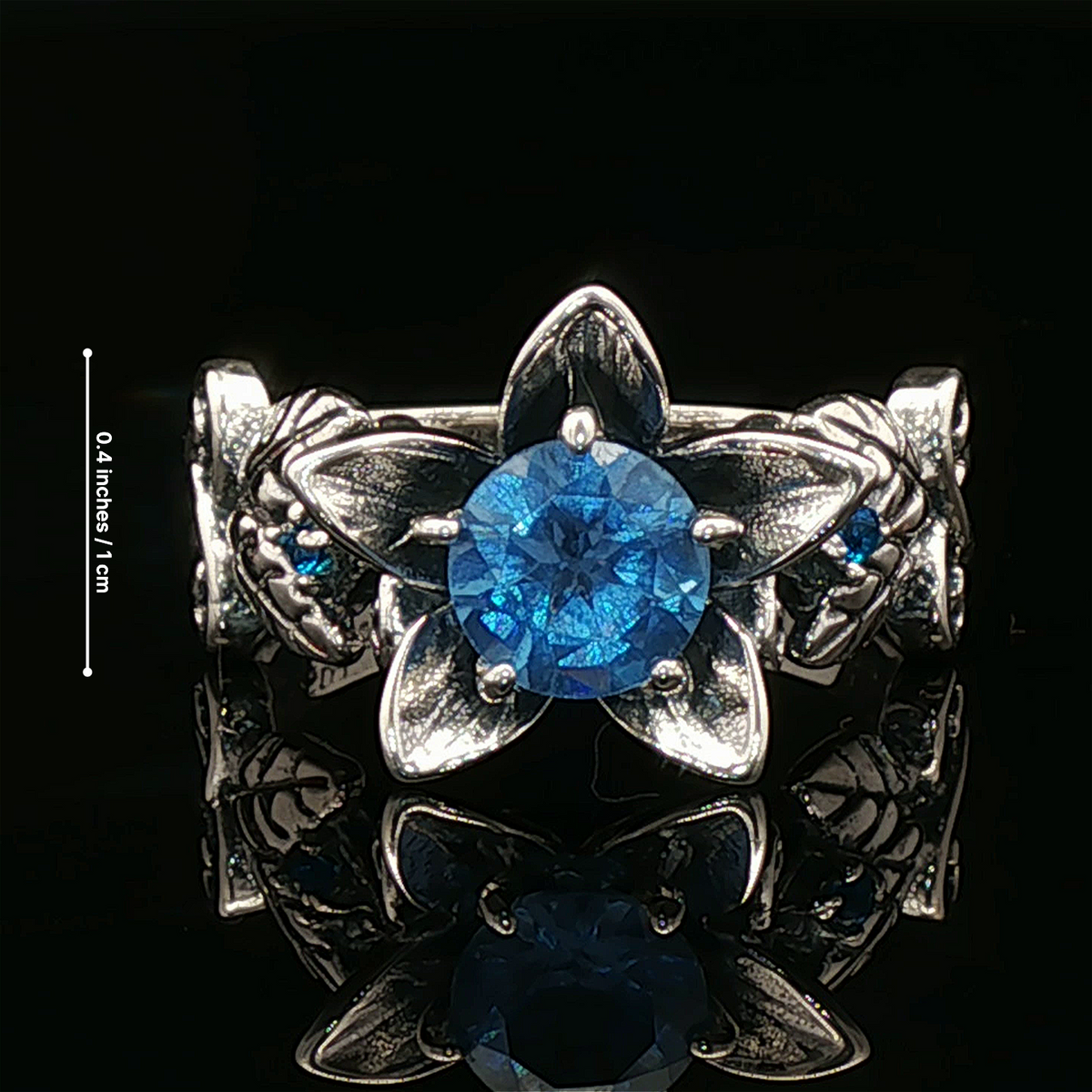 Elven Flower Birthstone Ring in Sterling Silver  - Le Dragon Argenté