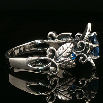 Elven Flower Birthstone Ring in Sterling Silver  - Le Dragon Argenté