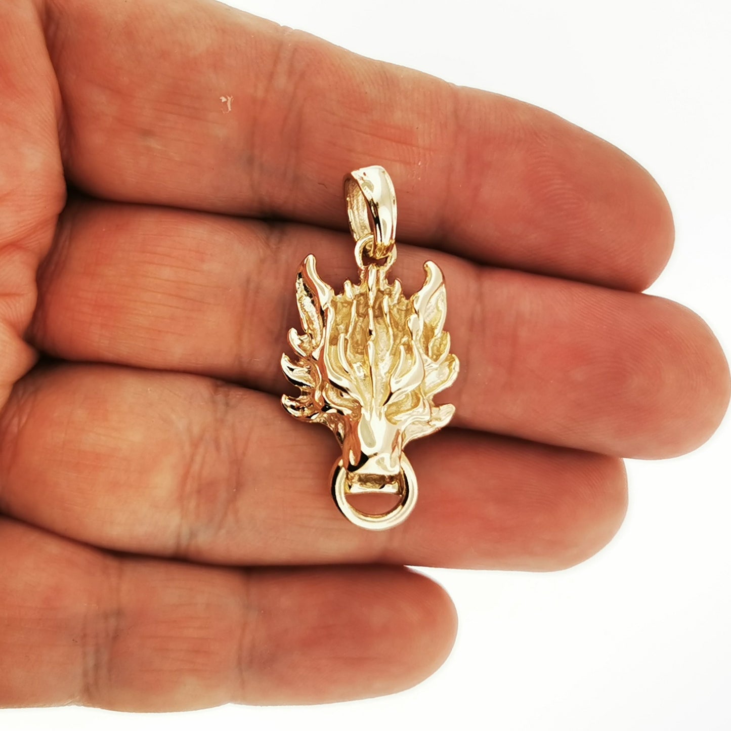 Final Fantasy 7 Fenrir Wolf Pendant in Gold, FF7 Cloud Strife Wolf Pendant, FFVII Fenrir Wolf Pendant, Final Fantasy 7 Gold Fenrir Wolf pendant, Cloud Strife Gold Wolf Pendant, Gold FF7 wolf pendant, Final Fantasy 7 Advent Children Gold Wolf Pendant