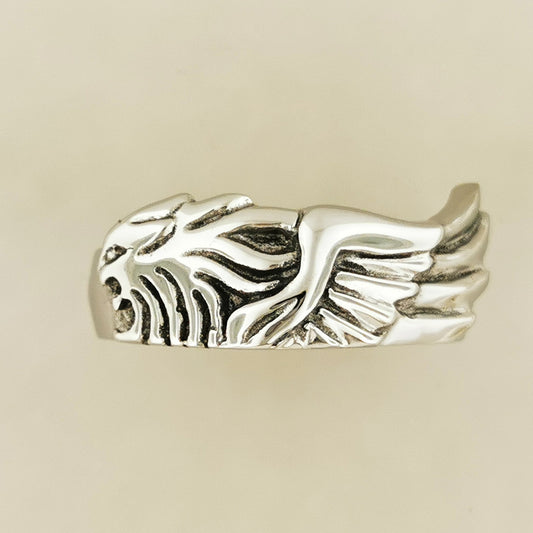 Final Fantasy 8 Squall Griever Ring in Stainless Steel, FF8 Squall Ring, FF8 Griever Ring, Winged LIon Ring, Final Fantasy Ring. Final Fantasy Jewelry, Stainless Steel Gamer Ring, FF8 Gamer Ring, Squall Griever Ring, Stainless Steel Griever Ring