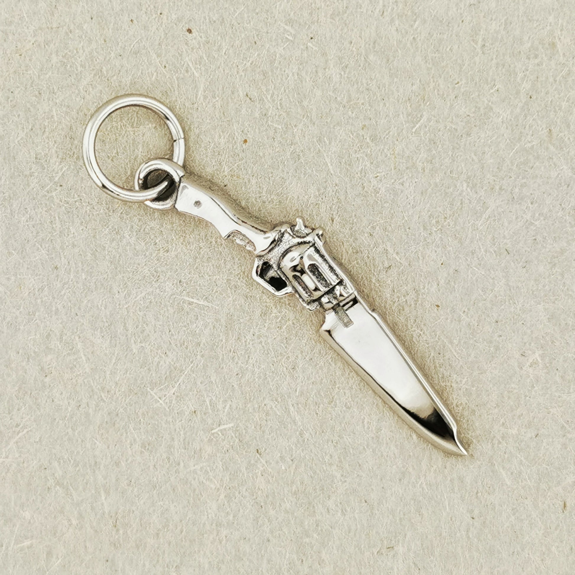Final Fantasy 8 Gunblade Charm in Stainless Steel, FF8 Squall Pendant, Final Fantasy VIII Pendant, Final Fantasy Jewelry, Final Fantasy pendant, FF8 stainless steel charm, FF8 Gunblade pendant, Stainless Steel Gunblade Pendant, Gamer Girl Jewelry