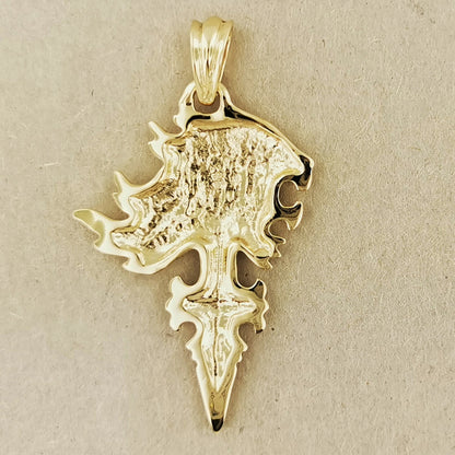 Medium Final Fantasy 8 Squall Griever Pendant in Yellow Gold, FF8 Sleeping Lion Pendant, Final Fantasy VIII Pendant, Squall Cosplay, FF8 Pendant, gold gamer pendant, gold griever pendant, gold final fantasy jewelry, gold sleeping lion pendant