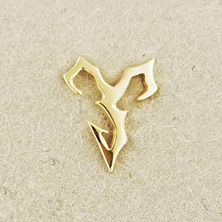 Final Fantasy X Tidus Single Stud Earring in yellow Gold, Final Fantasy X Stud Earrings, FFX Tidus Stud Earrings, Final Fantasy 10 Earrings, Gold Tidus Earring, Final Fantasy Jewelry, Gamer Girl Jewelry, Gold Tidus Earring, Gold Gamer Earring, Final Fantasy 10 Earrings