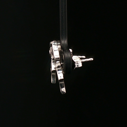 Sterling silver stud earrings inspired by Tidus from Final Fantasy X, handmade by Le Dragon Argenté – perfect gamer jewellery for FFX fans.