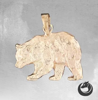 Bear Pendant in Gold, Bear Charm Pendant, Grizzley Bear Pendant Charm Necklace, Bear Totem Pendant, Golden Bear Pendant, Gold Bear Jewellery, Gold Grizzly Bear Pendant, Gold Bear Totem Necklace, Gold Bear Charm, Gold Animal Jewelry