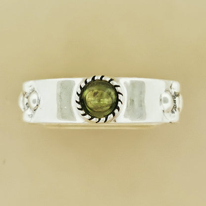 Bague de château ambulant sans tresse en argent sterling avec pierres précieuses naturelles