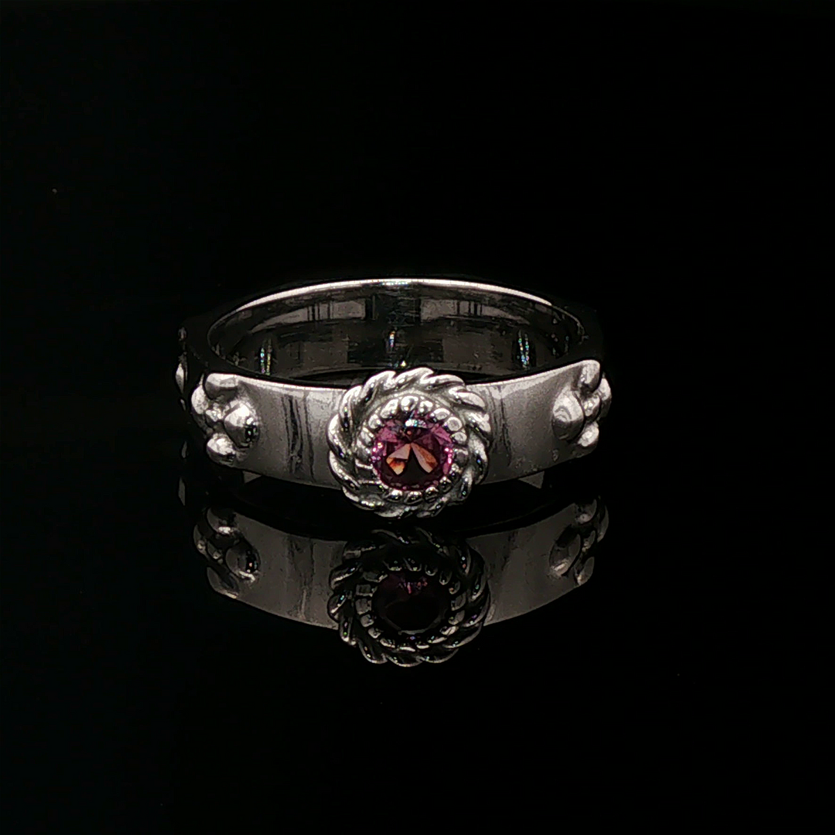 Howls Calcifer Ring in Stainless Steel with Imitation Birthstone - Le Dragon Argenté