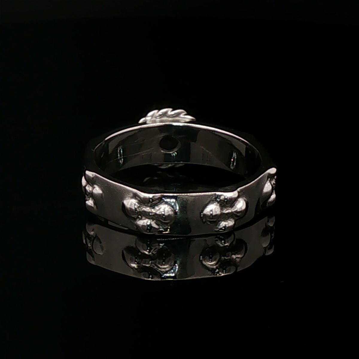 Howls Calcifer Ring in Stainless Steel with Imitation Birthstone - Le Dragon Argenté