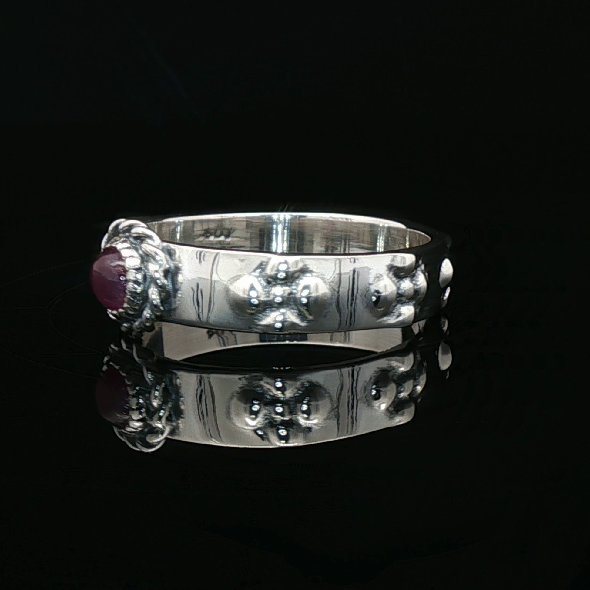 Howls Moving Castle Ring in Sterling Silver with Natural Gemstone - Le Dragon Argenté