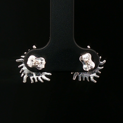 Hunters Pentacle sterling silver stud earrings inspired by dark lore and mystical symbols, handcrafted for fans by Le Dragon Argenté.
