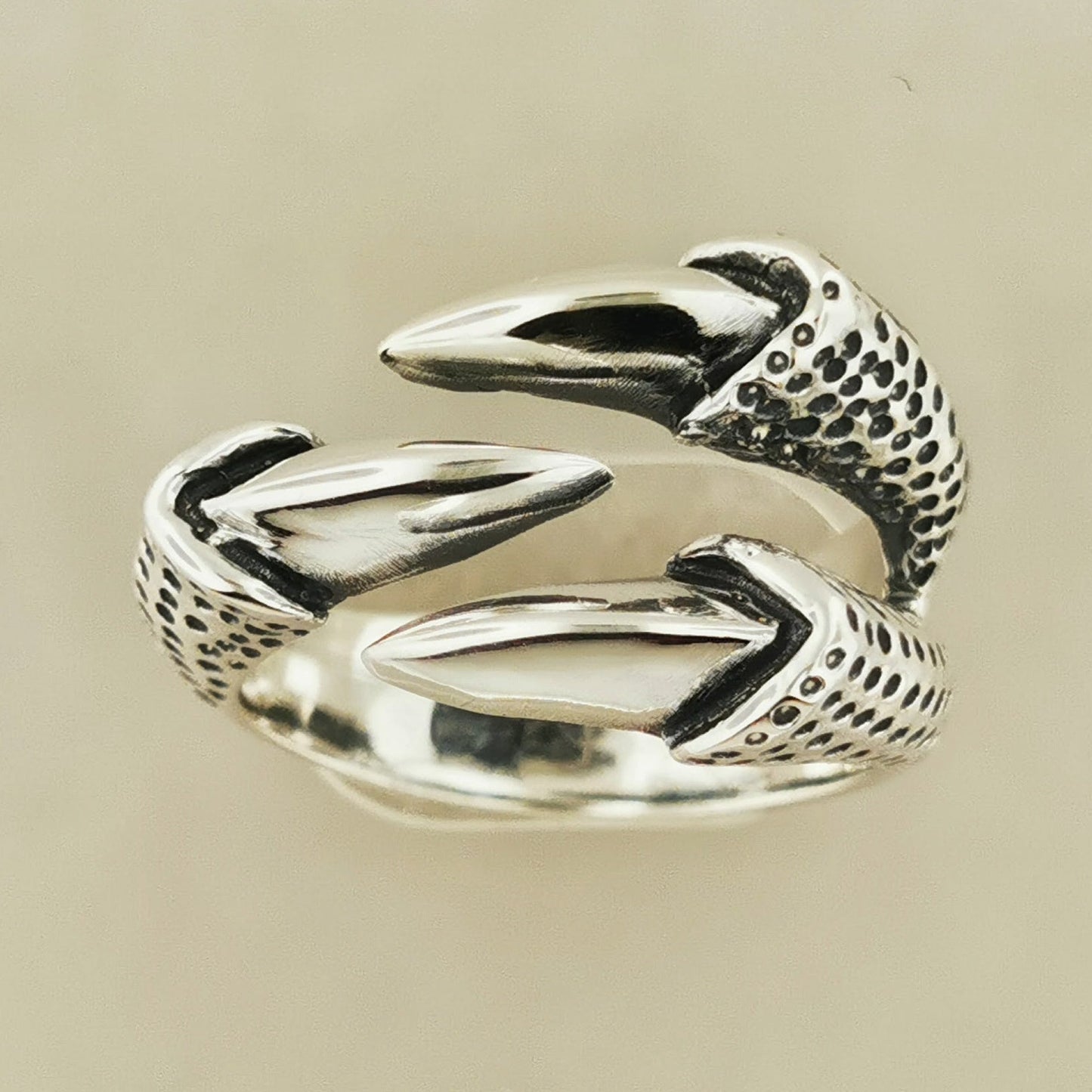 Adjustable Dragon Claw Ring in Sterling Silver