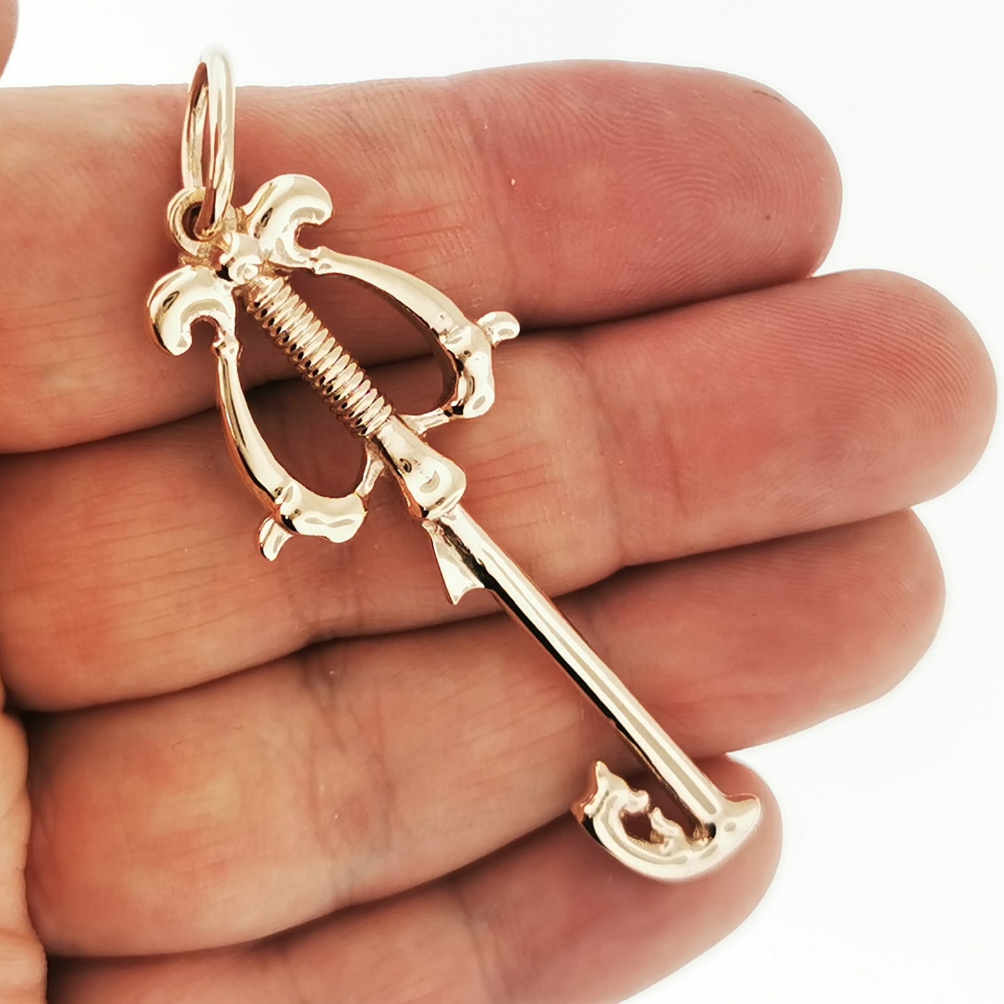 Kingdom Hearts Three Wishes Keyblade Pendant in Antique Bronze, Video Game Jewelry, Gamer Girl Pendant, Gamer Girl Jewelry, Gamer Girl Jewellery,  Gamer Geek Jewelry, Bronze Keyblade Pendant, Three Wishes Pendant, Keyblade Pendant