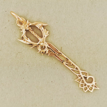 Kingdom Hearts Combined Keyblade Pendant in Gold