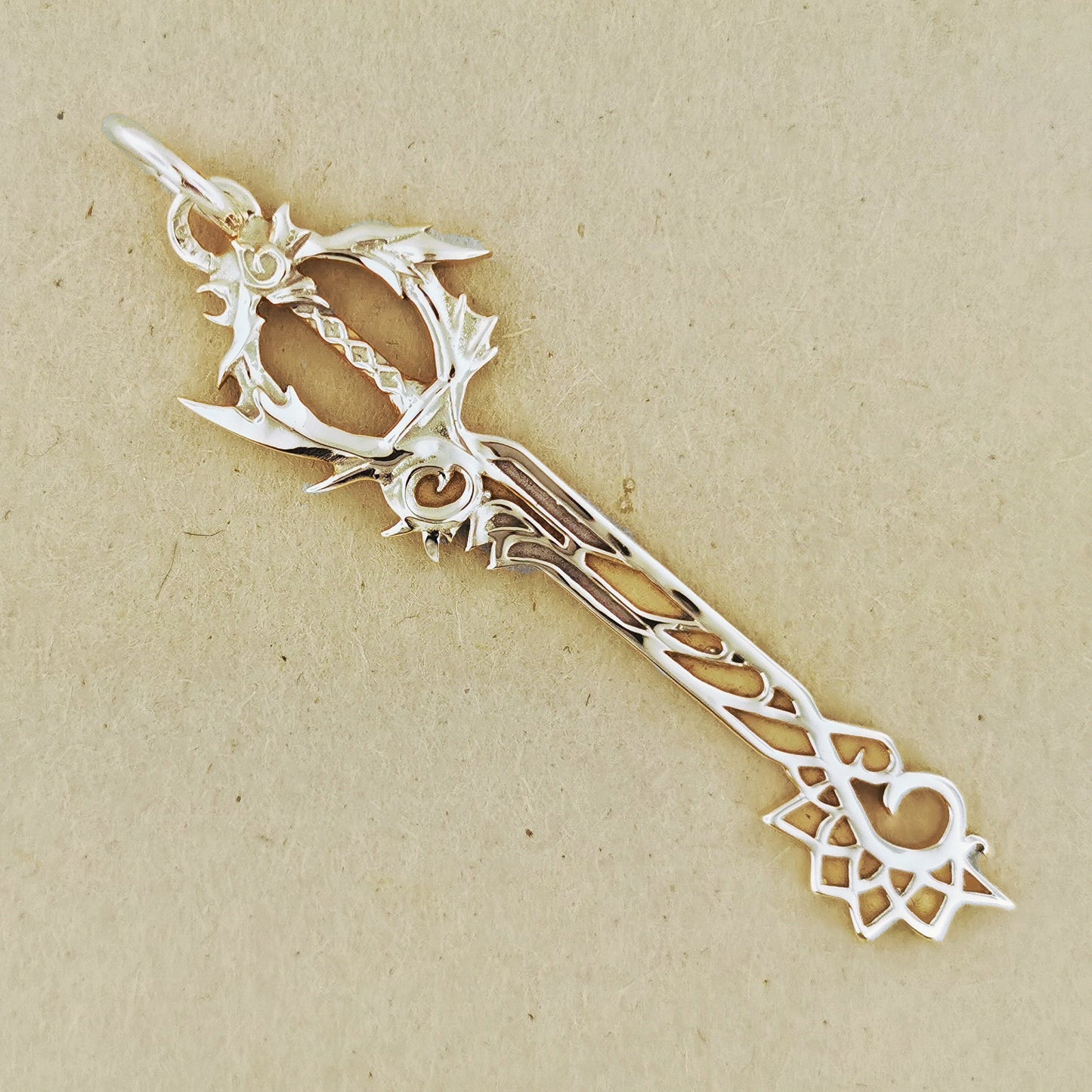 Kingdom Hearts Combined Keyblade Pendant in Gold