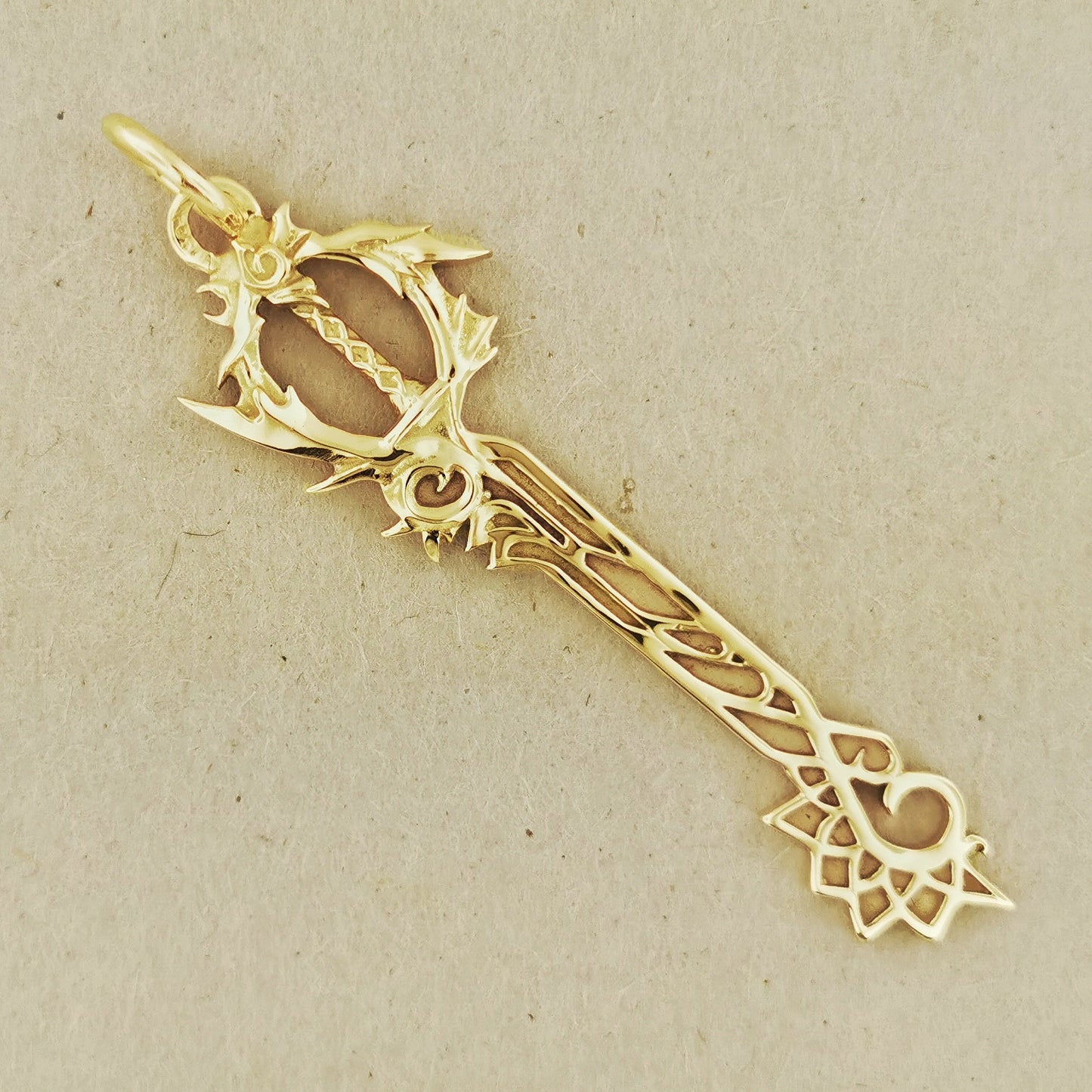 Kingdom Hearts Combined Keyblade Pendant in Gold