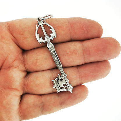 Kingdom Hearts Oblivion Keyblade Pendant in Stainless Steel, KH Keyblade Pendant, Video Game Pendant, Oblivion keyblade pendant, kingdom hearts jewelry, kingdom hearts pendant, kingdom hearts cosplay, video game jewelry, stainless steel keyblade