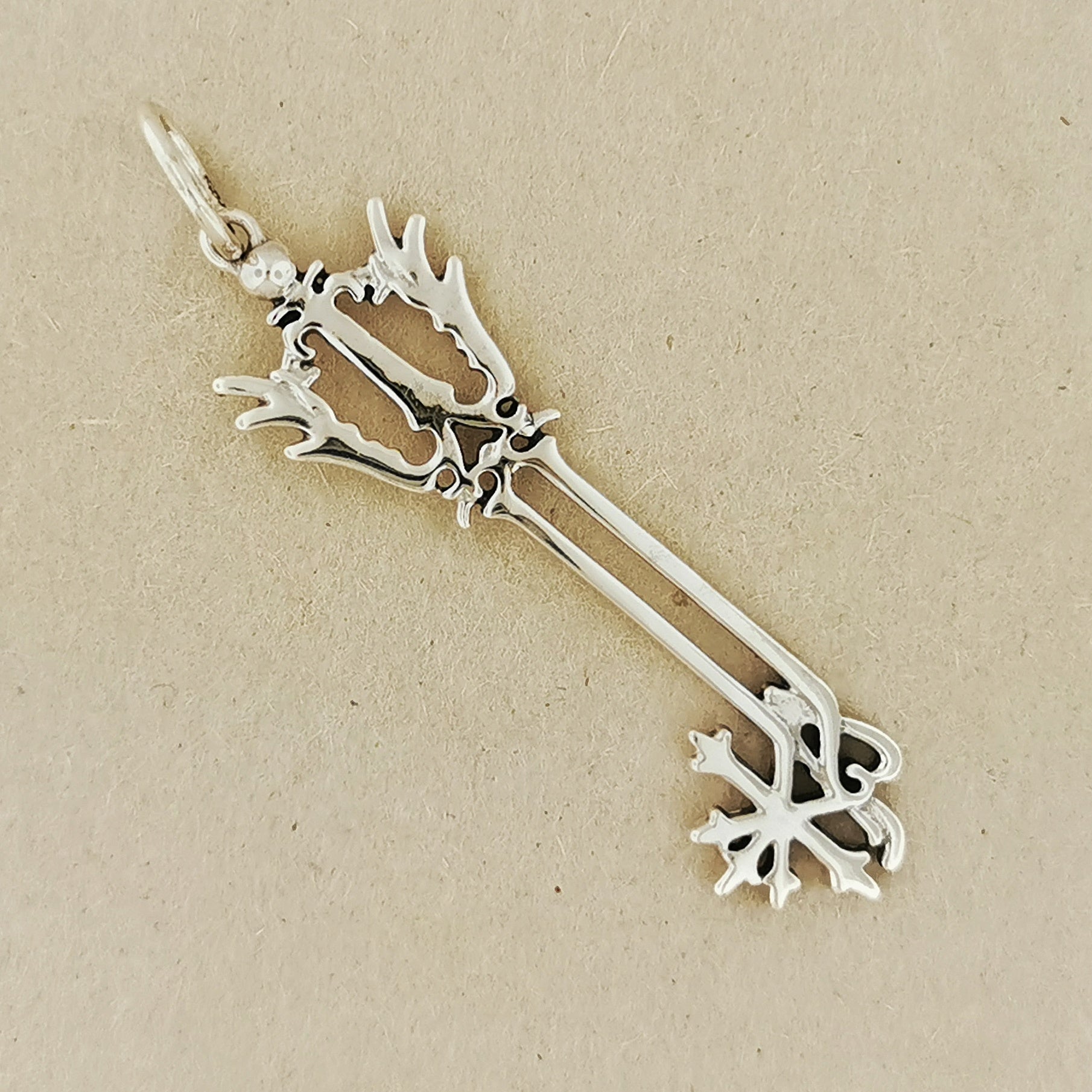 Kingdom Hearts Oathkeeper Keyblade Pendant in Sterling Silver, KH Keyblade Pendant, Video Game Pendant, video game necklace, angel keyblade pendant, kingdom hearts jewelry, kingdom hearts pendant, kingdom hearts cosplay