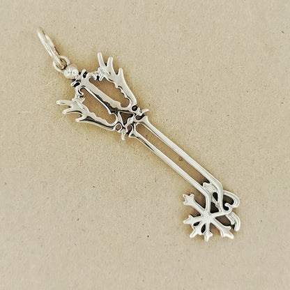 Kingdom Hearts Oathkeeper Keyblade Pendant in Sterling Silver, KH Keyblade Pendant, Video Game Pendant, video game necklace, angel keyblade pendant, kingdom hearts jewelry, kingdom hearts pendant, kingdom hearts cosplay