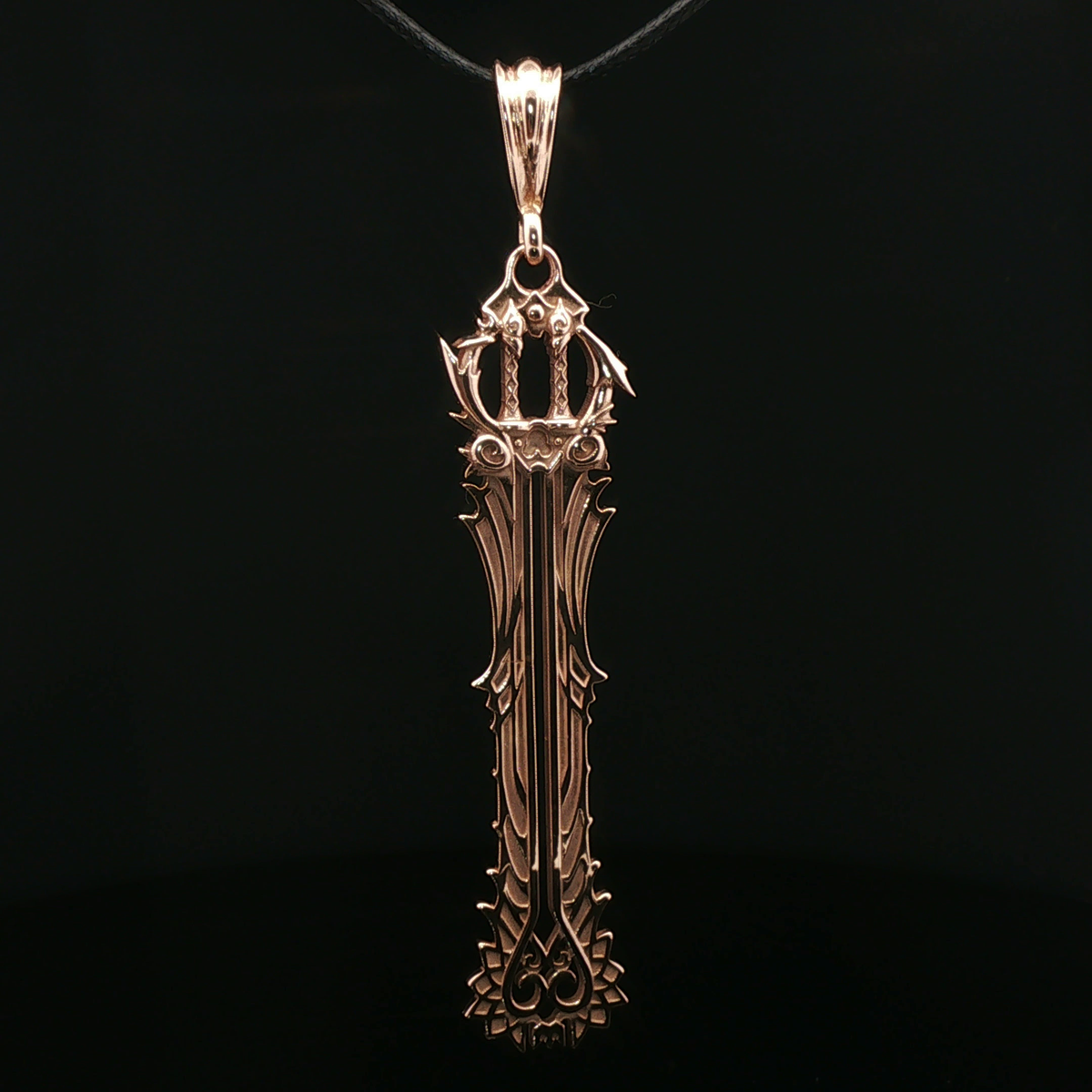 Kingdom Hearts Full Combined Keyblade Pendant in Antique Bronze - Le Dragon Argenté