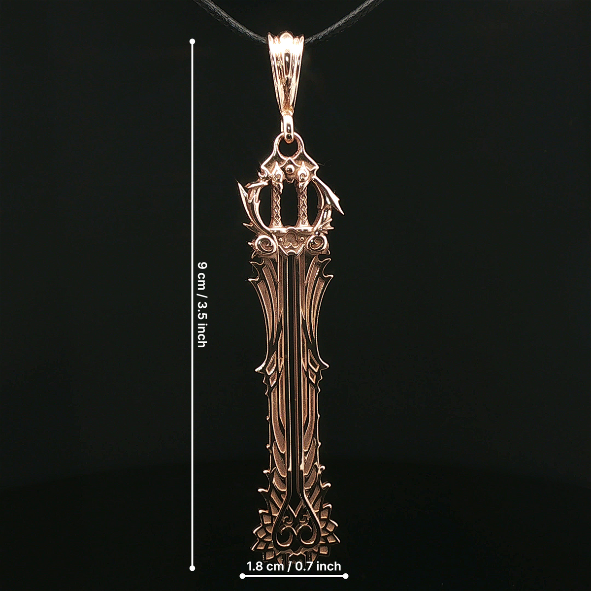 Kingdom Hearts Full Combined Keyblade Pendant in Antique Bronze - Le Dragon Argenté