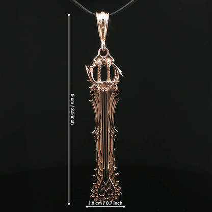 Kingdom Hearts Full Combined Keyblade Pendant in Antique Bronze - Le Dragon Argenté
