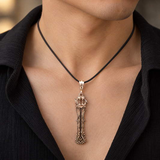Kingdom Hearts Full Combined Keyblade Pendant in Antique Bronze - Le Dragon Argenté