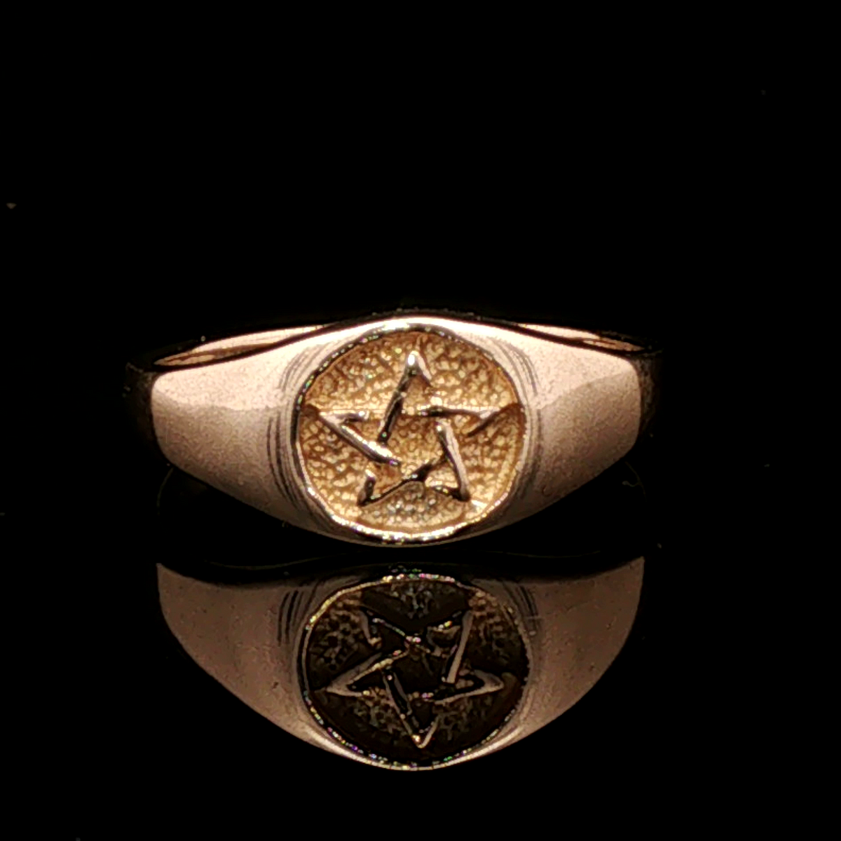 Ladies Pentacle Ring in Antique Bronze - Le Dragon Argenté