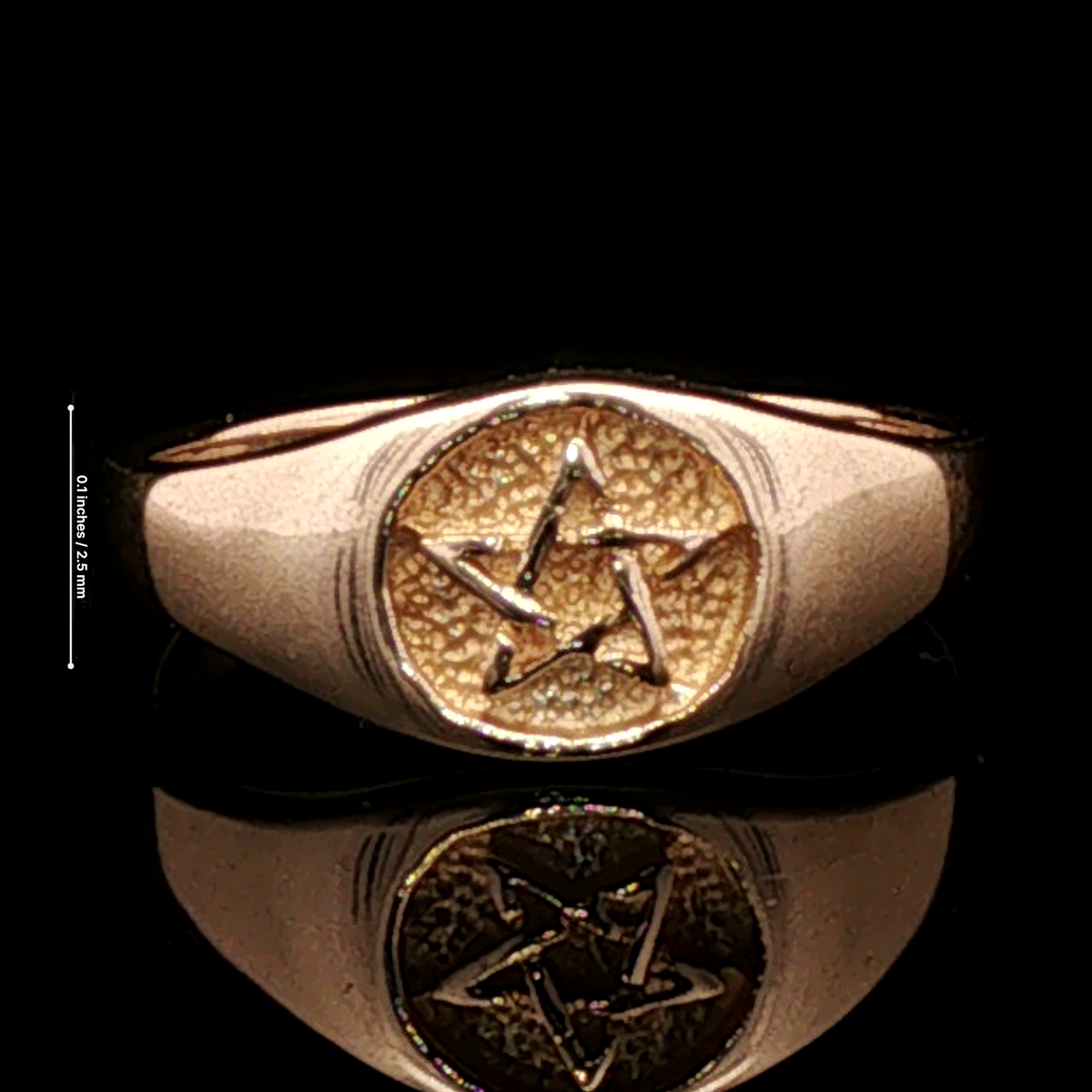 Ladies Pentacle Ring in Antique Bronze - Le Dragon Argenté