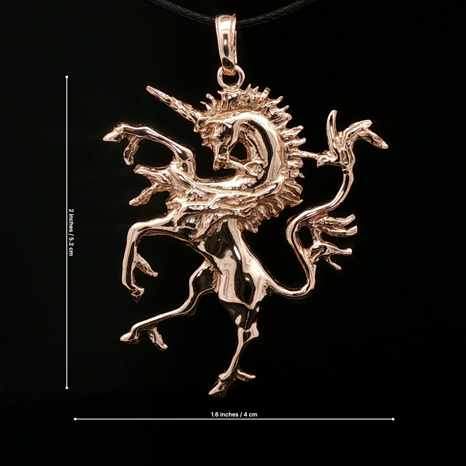 Large Renaissance Unicorn Pendant - Le Dragon Argenté