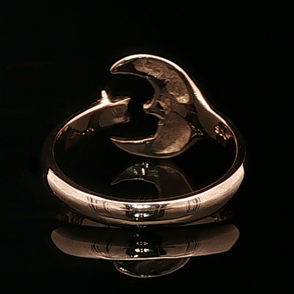 Man In The Moon Adjustable Ring In Sterling Silver Or Antique Bronze - Le Dragon Argenté