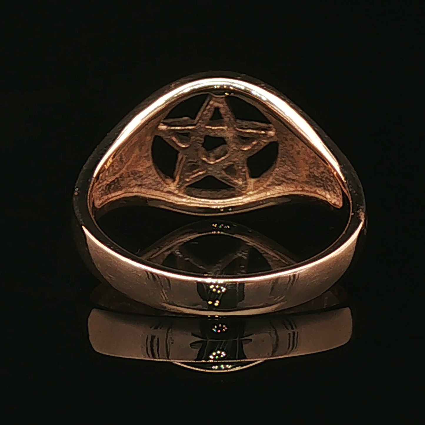 Medium Pentacle Ring in Sterling Silver or Antique Bronze - Le Dragon Argenté