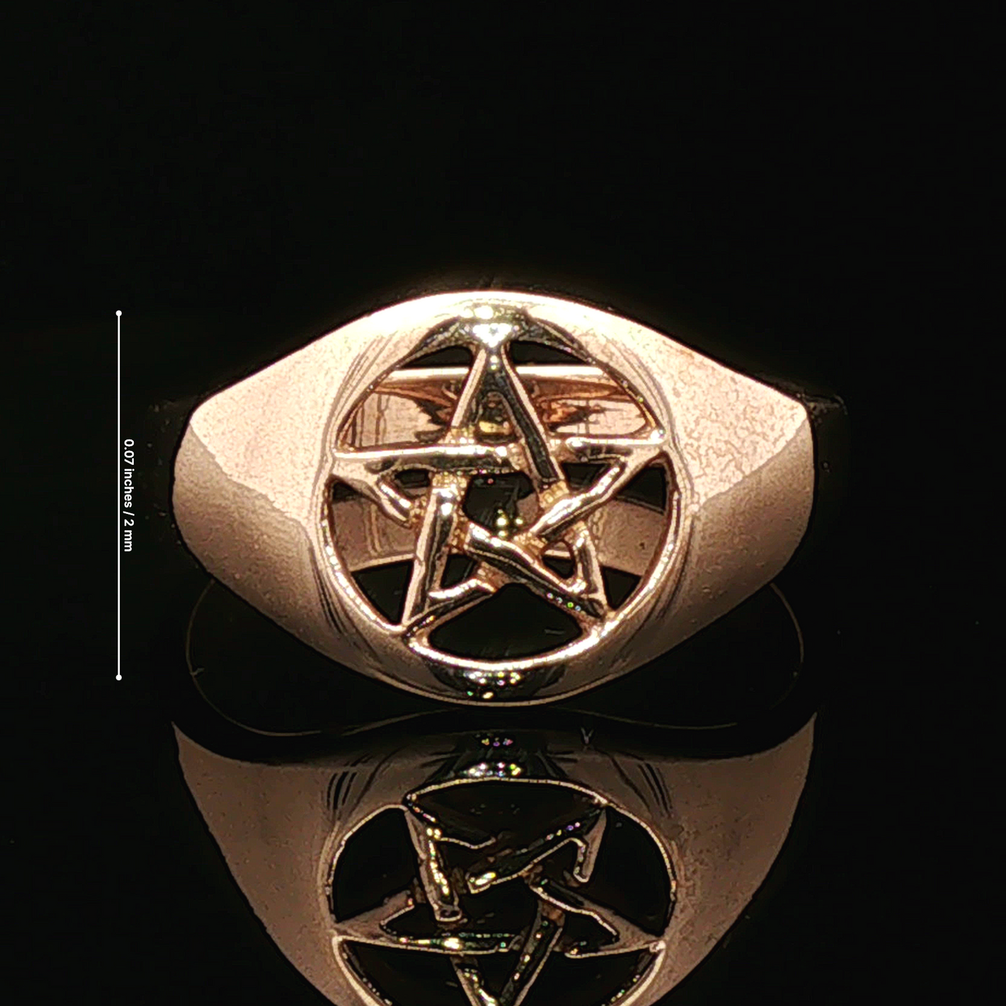 Medium Pentacle Ring in Sterling Silver or Antique Bronze - Le Dragon Argenté