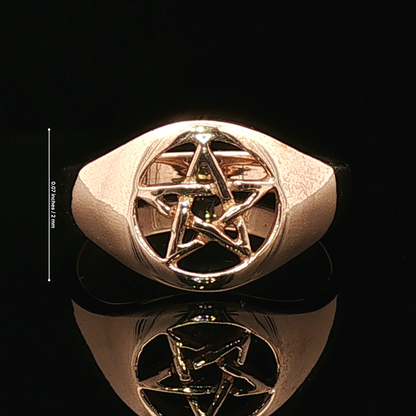 Medium Pentacle Ring in Sterling Silver or Antique Bronze - Le Dragon Argenté