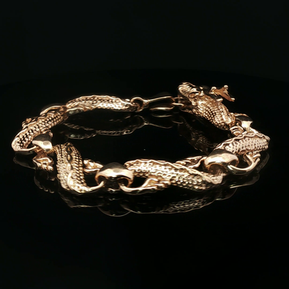 Mens Chinese Dragon Braclet in Antique Bronze - Le Dragon Argenté