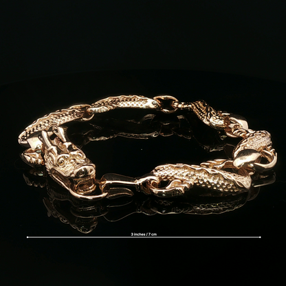 Mens Chinese Dragon Braclet in Antique Bronze - Le Dragon Argenté