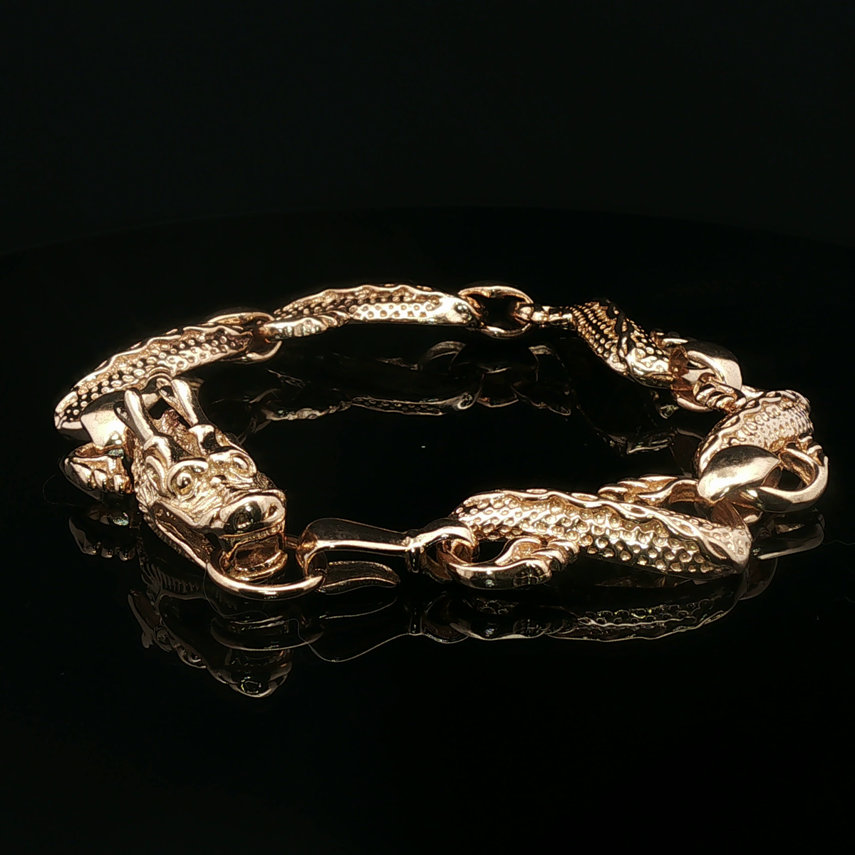 Mens Chinese Dragon Braclet in Antique Bronze - Le Dragon Argenté