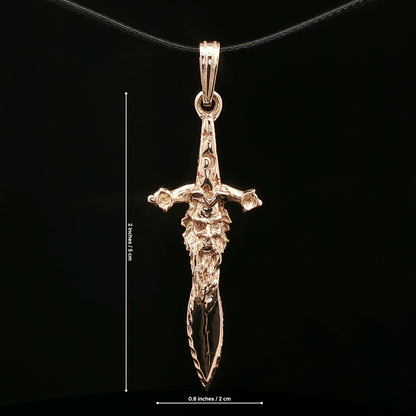 Merlin Sword Pendant in Antique Bronze - Le Dragon Argenté