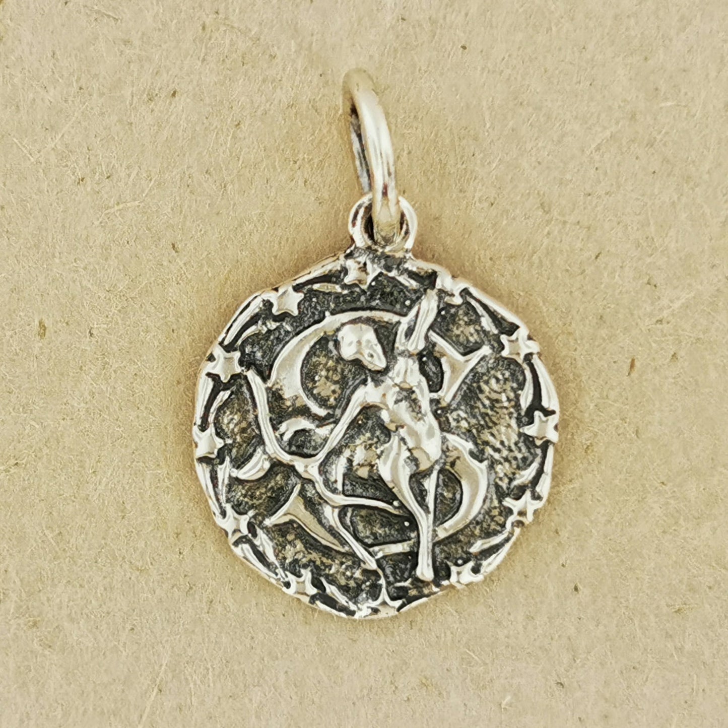 Zodiac Medallion in Sterling Silver Or Antique Bronze