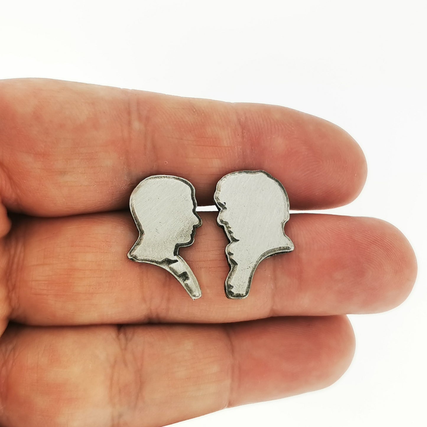 Geeky Pewter Stud Earrings