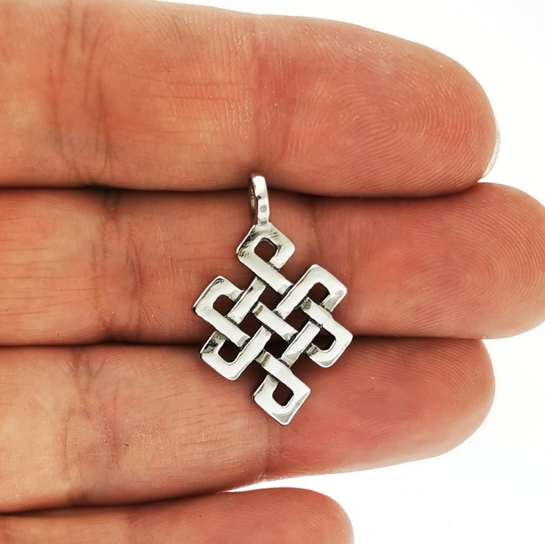 Endless Knot Pendant in Stainless Steel, Stainless Steel Knot Pendant, Steel Knot Charm, Steel Celtic Knot,  Stainless Steel Endless Knot Pendant, Celtic Knot Pendant, Steel Infinity Knot, Strainless Steel Infinity Pendant