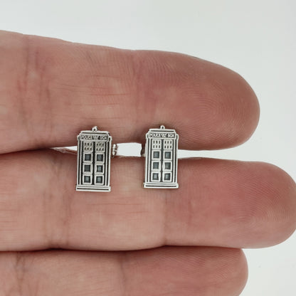 Sterling Silver Tardis Earrings from Dr Who