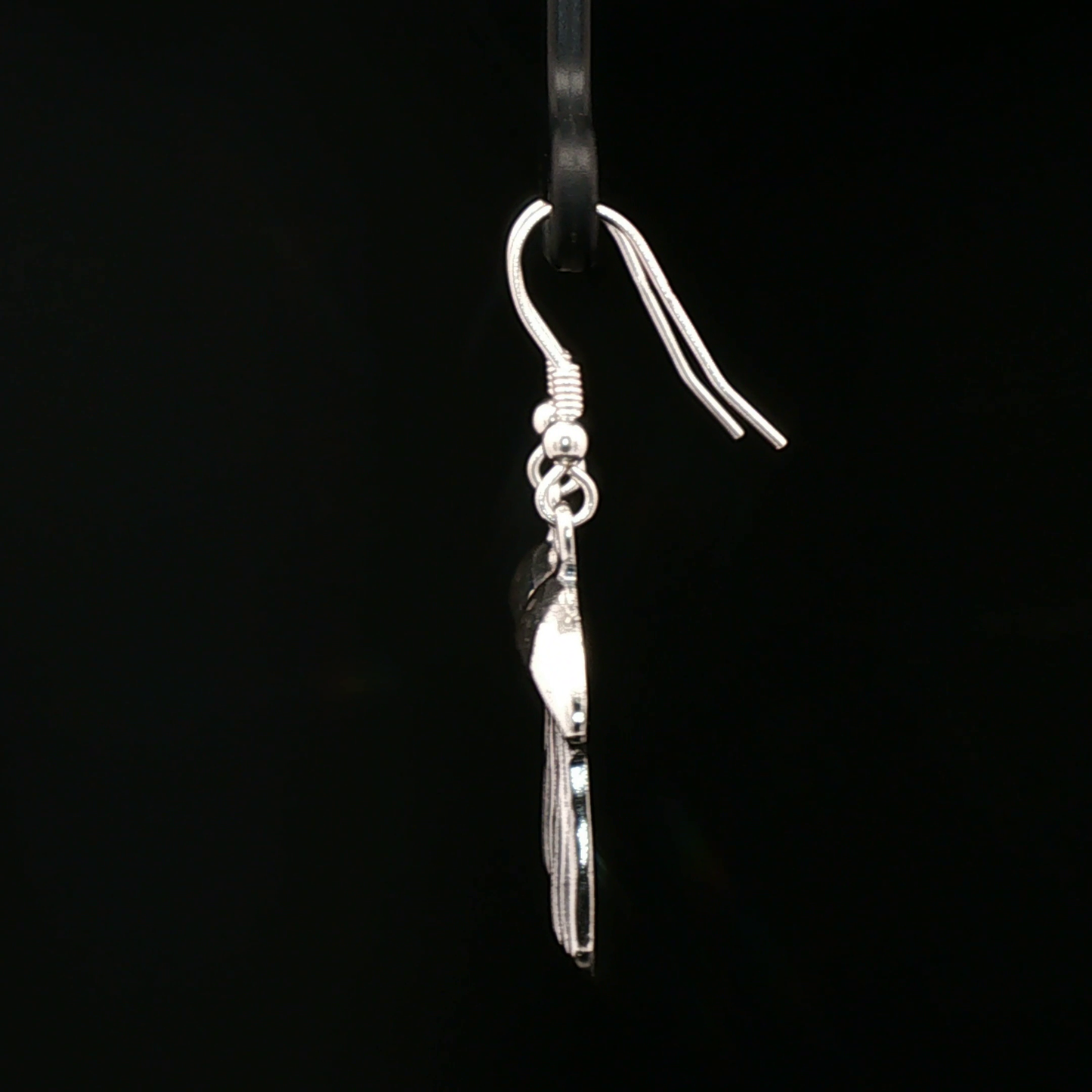 Textured Mushroom Dangle Earrings in Sterling Silver - Le Dragon Argenté