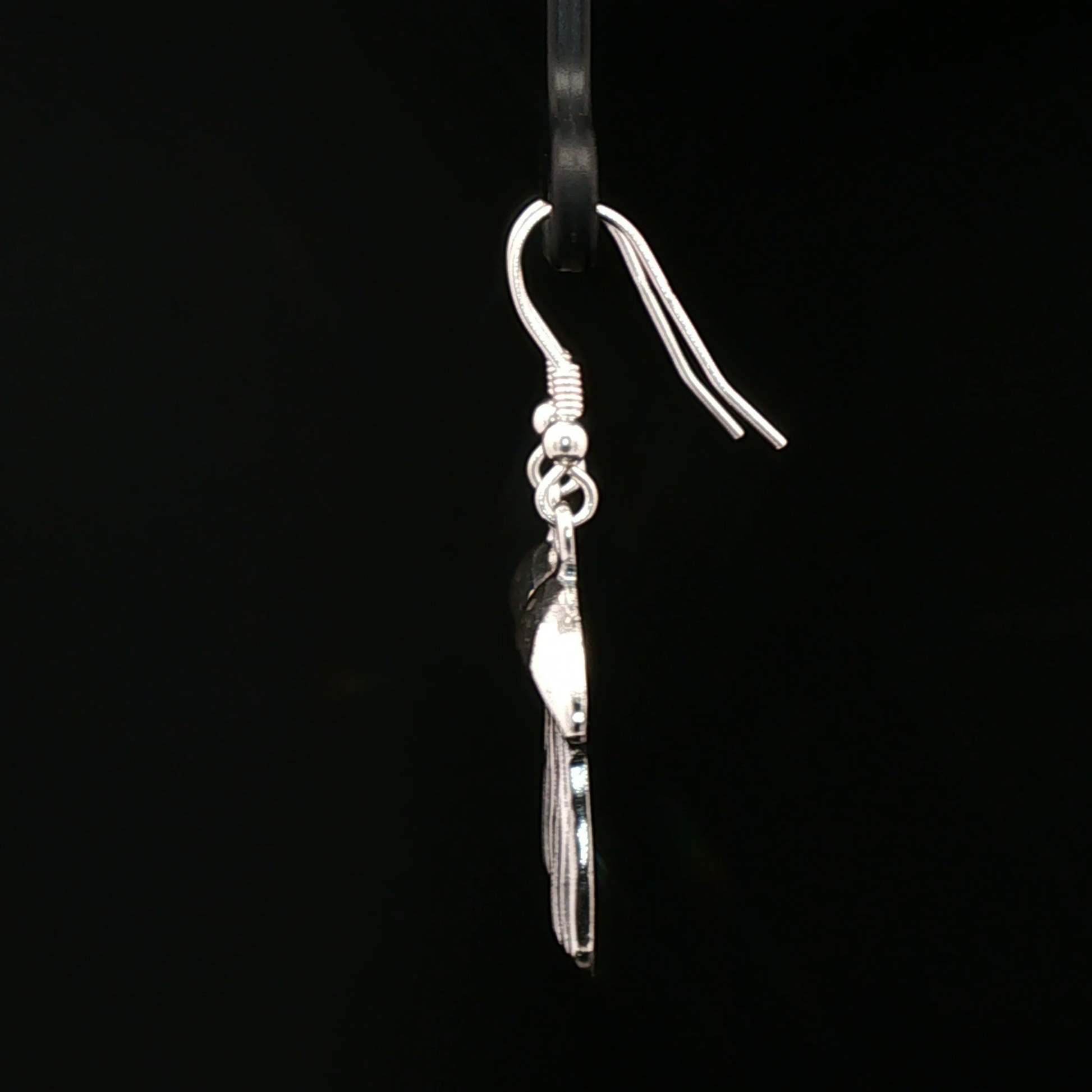 Textured Mushroom Dangle Earrings in Sterling Silver - Le Dragon Argenté