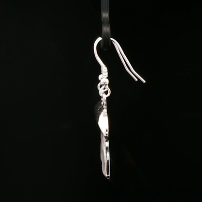 Textured Mushroom Dangle Earrings in Sterling Silver - Le Dragon Argenté