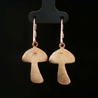 Textured Mushroom Dangle Earrings in Antique Bronze - Le Dragon Argenté