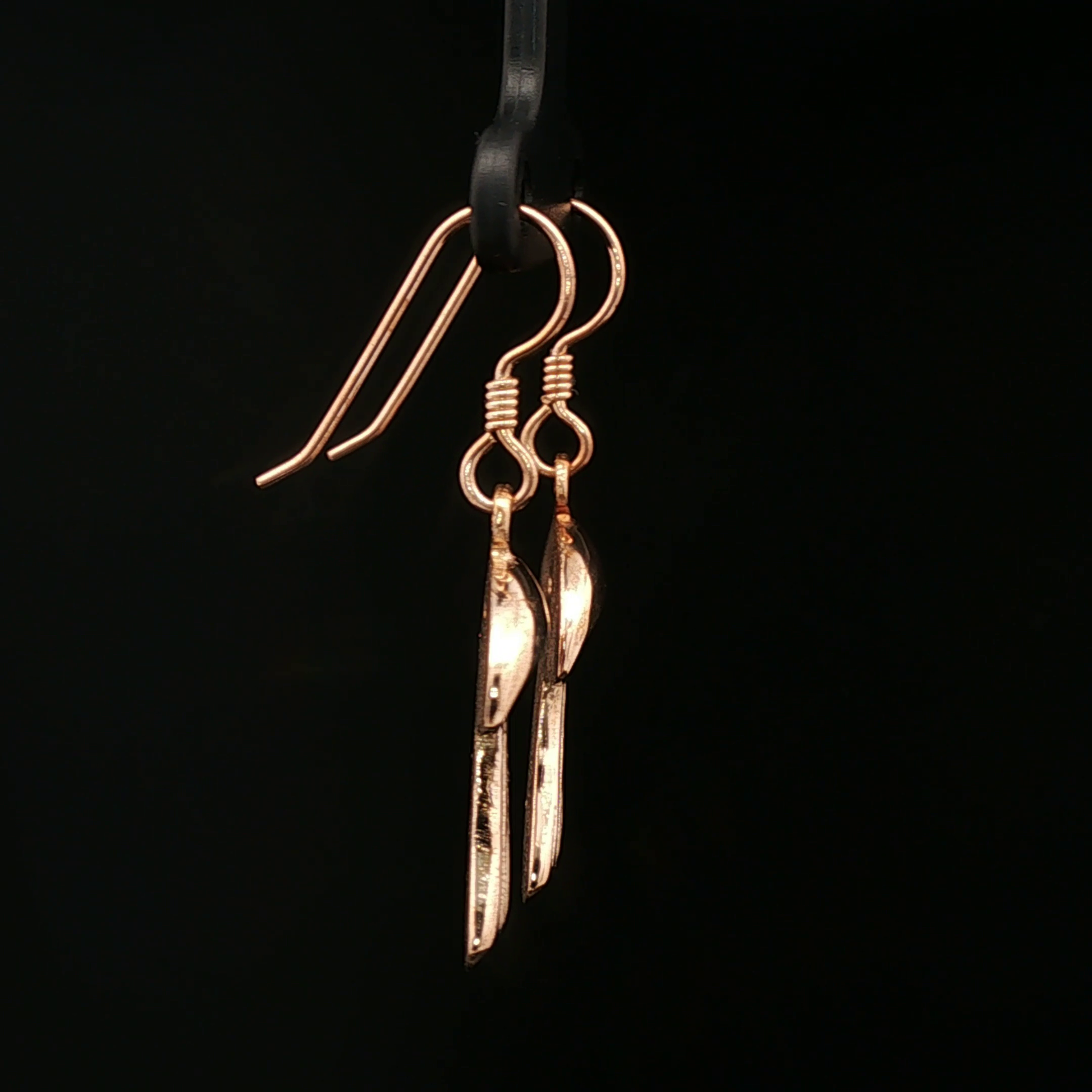 Textured Mushroom Dangle Earrings in Antique Bronze - Le Dragon Argenté