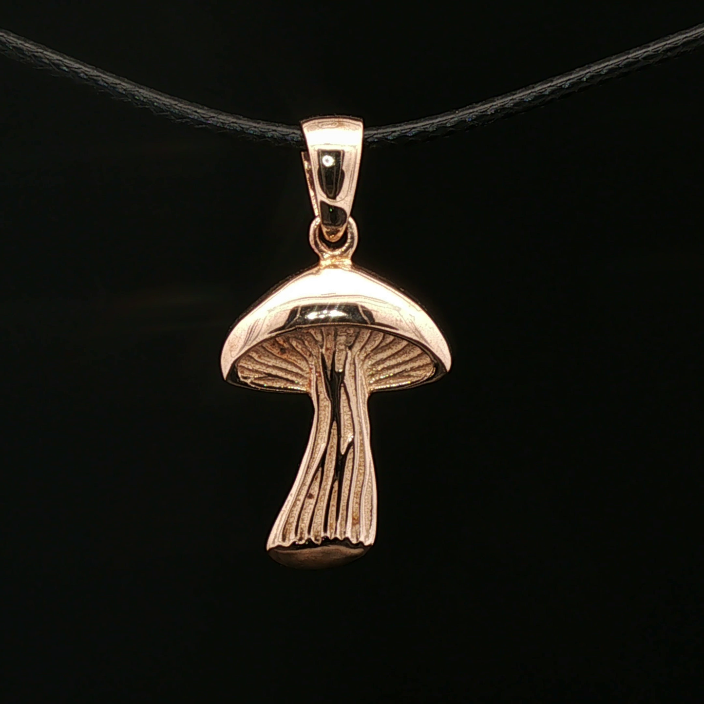 Textured Mushroom Pendant in Antique Bronze - Le Dragon Argenté