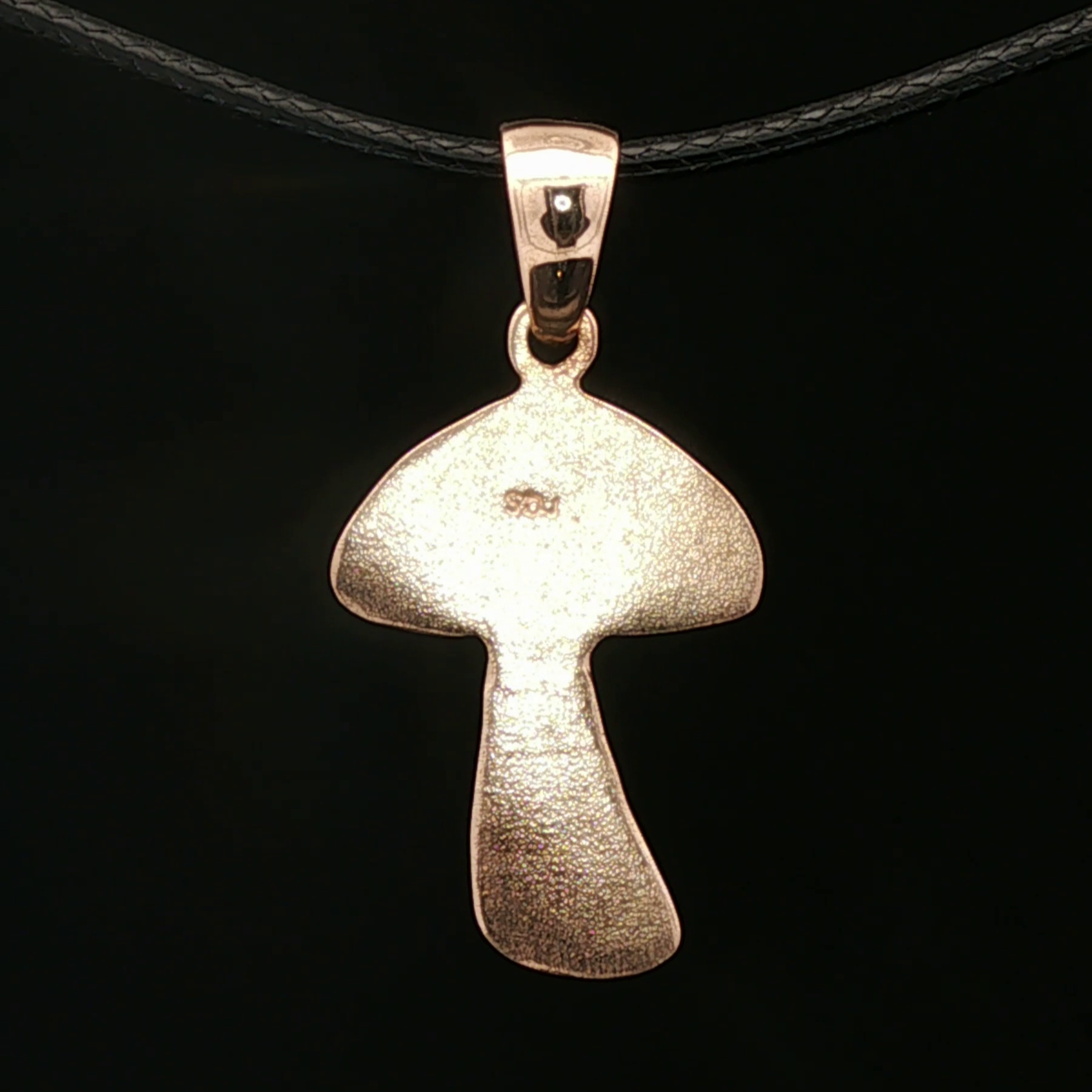 Textured Mushroom Pendant in Antique Bronze - Le Dragon Argenté